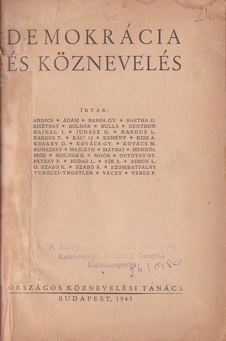 Demokrácia és köznevelés