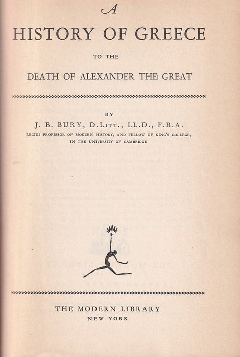 A History of Greece to the Death of Alexander the Great