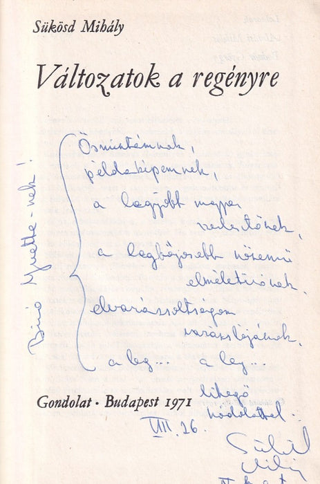 Változatok a regényre