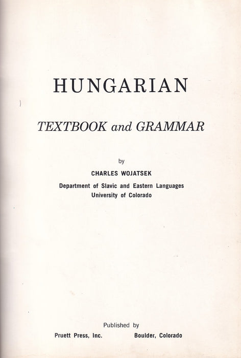 Hungarian: Textbook and Grammar