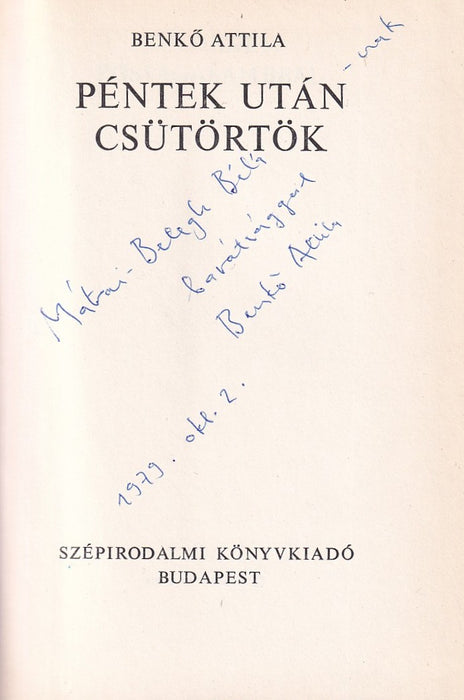 Péntek után csütörtök