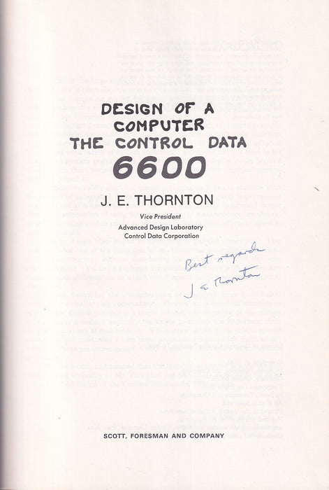 Design of a Computer: The Control Data 6600