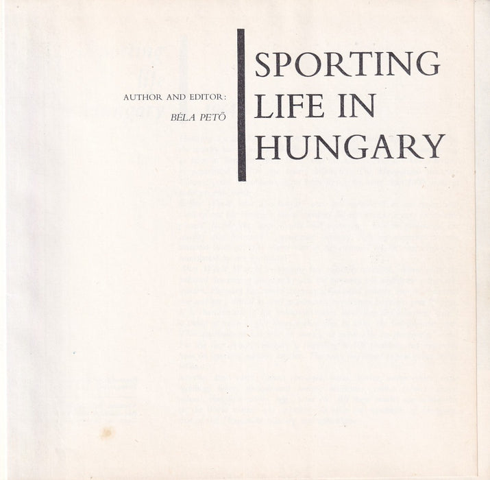 Tokio 1964 - Sporting Life in Hungary