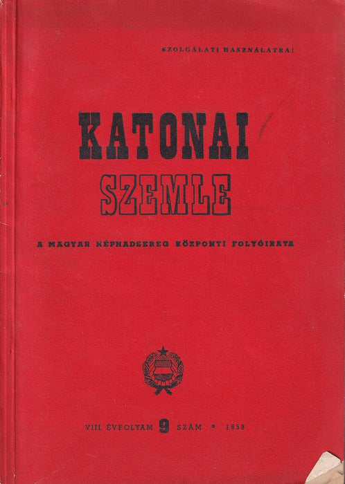 Katonai Szemle 1958. VIII. évfolyam 9. szám