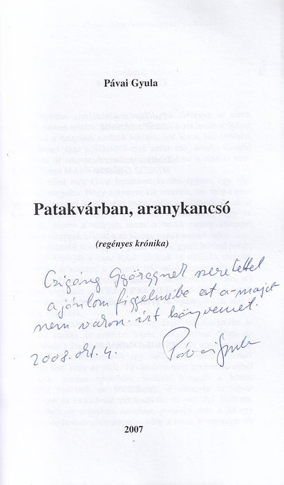 Patakvárban, aranykancsó