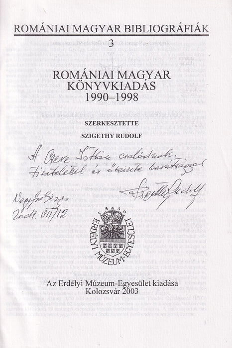 Romániai Magyar Könyvkiadás 1990-1998