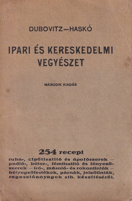 Ipari- és kereskedelmi vegyészet.
