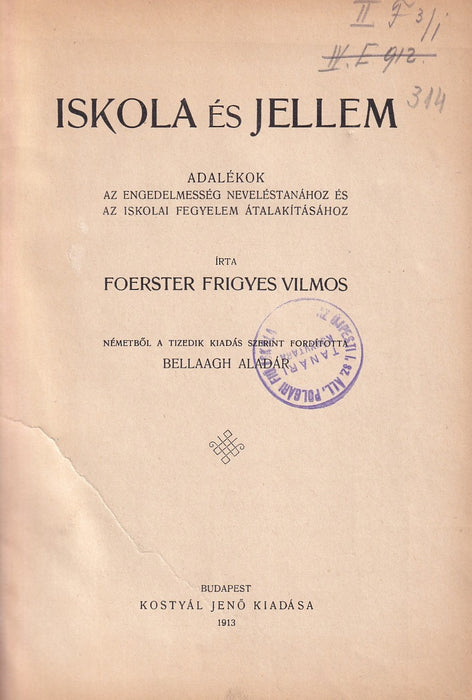 Iskola és jellem