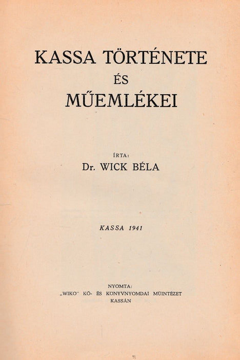 Kassa története és műemlékei