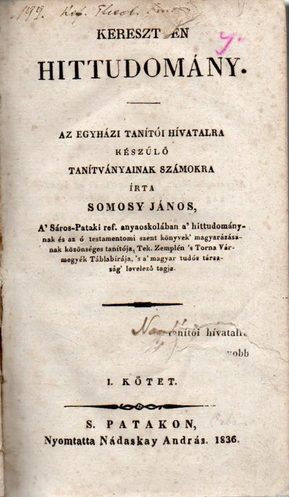 Keresztyén hittudomány I.