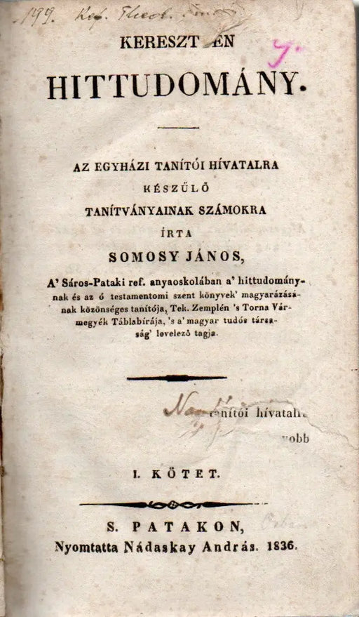 Keresztyén hittudomány I.
