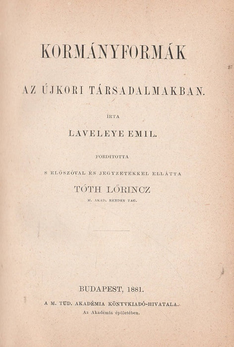 Kormányformák az újkori társadalmakban