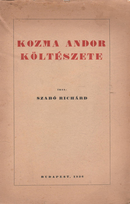 Kozma Andor költészete
