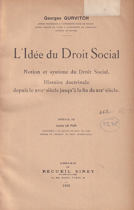 L'Idée du Droit Social