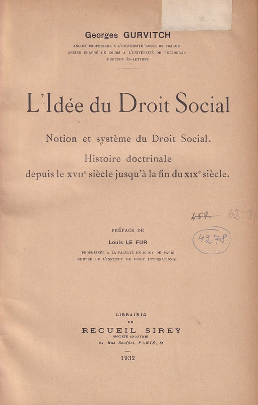 L'Idée du Droit Social