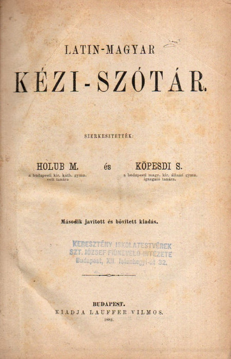 Latin-magyar kéziszótár