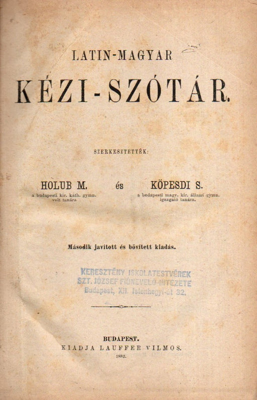 Latin-magyar kéziszótár