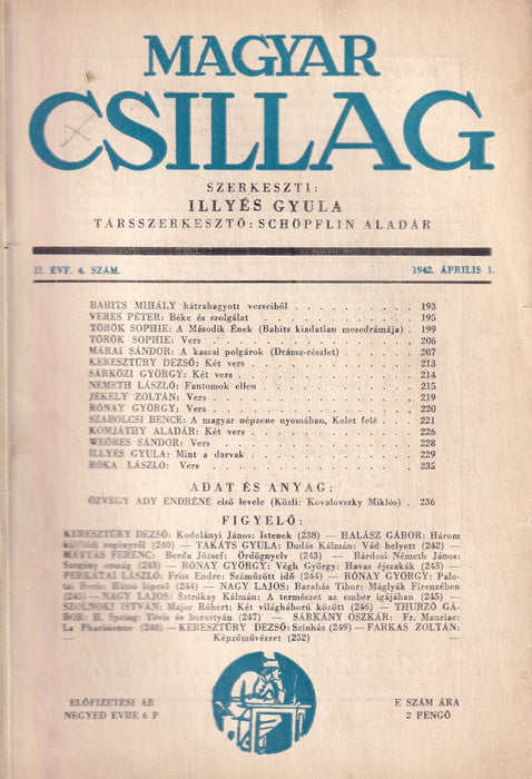 Magyar Csillag 1942. április