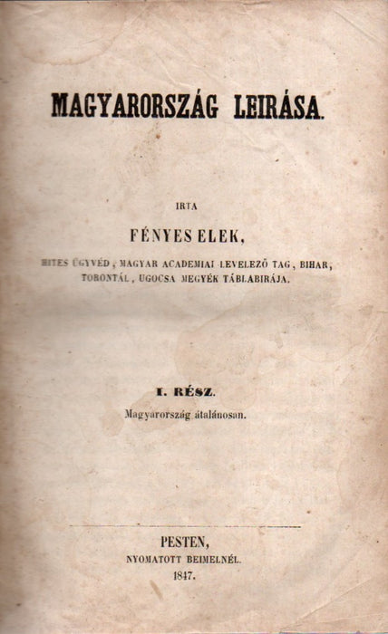 Magyarország leírása I-II.