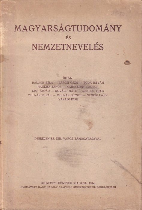 Magyarságtudomány és nemzetnevelés