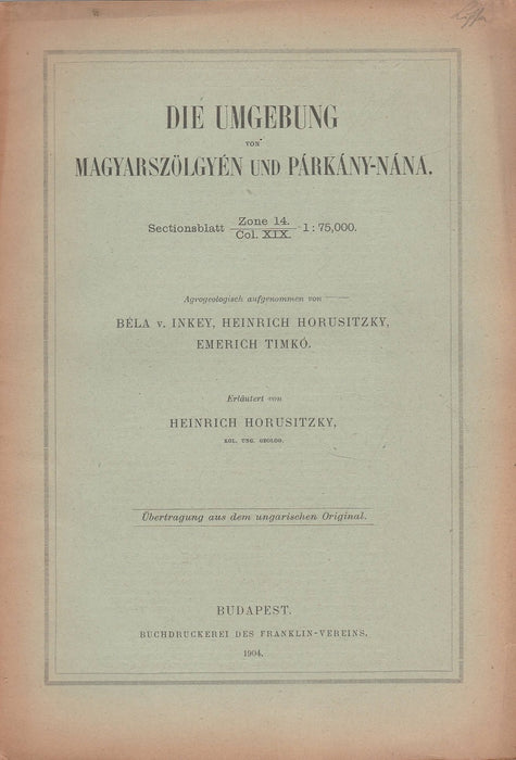 Die Umgebung von Magyarszölgyén und Párkány-nána