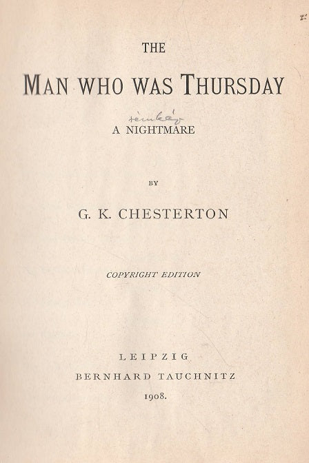 The Man Who Was Thursday
