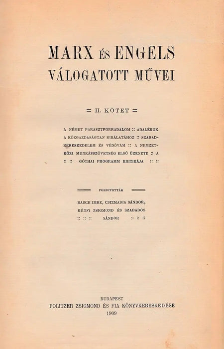 Marx és Engels válogatott művei II.