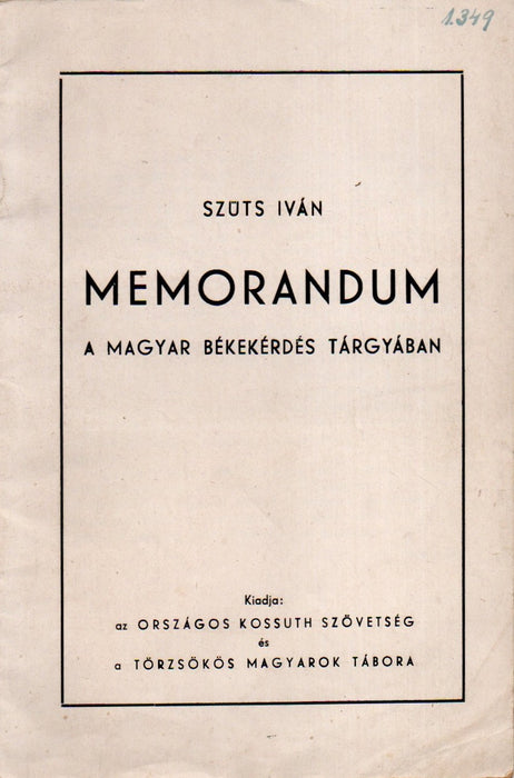 Memorandum a magyar békekérdés tárgyában