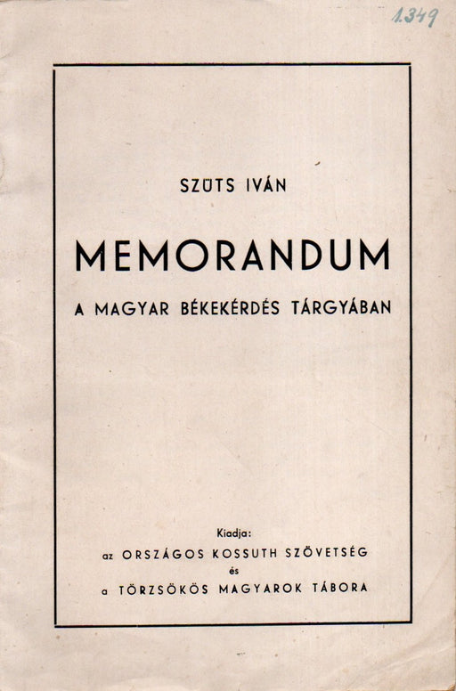 Memorandum a magyar békekérdés tárgyában