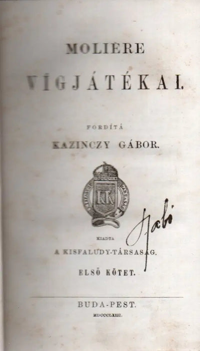 Moliére vígjátékai I-II.
