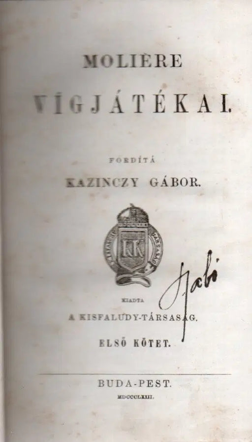Moliére vígjátékai I-II.