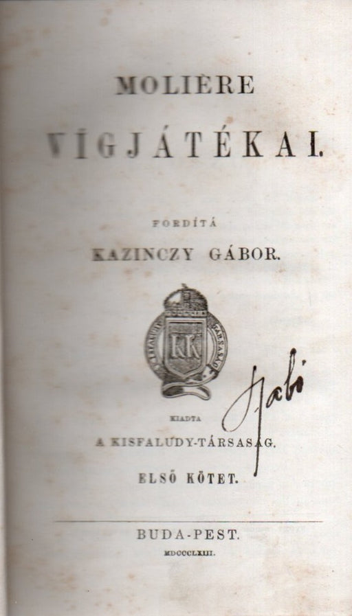 Moliére vígjátékai I-II.