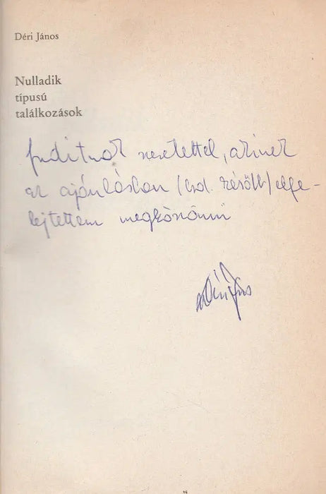 Nulladik típusú találkozások