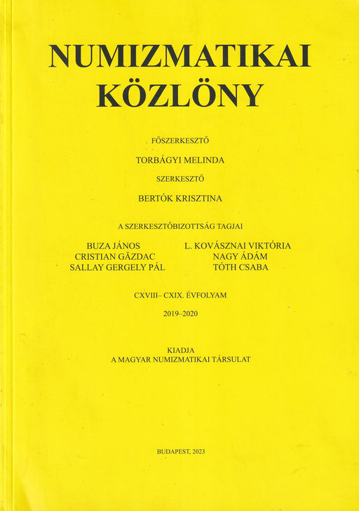 Numizmatikai közlöny 2019-2020