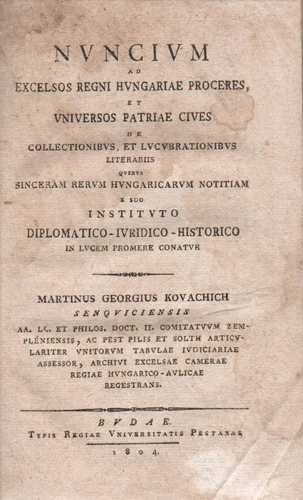 Nuncium ad excelsos Regni Hungariae proceres