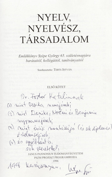 Nyelv, nyelvész, társadalom I.
