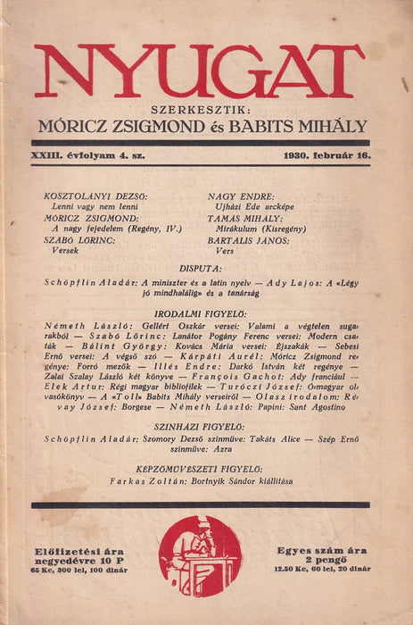 Nyugat 1930. február 16.