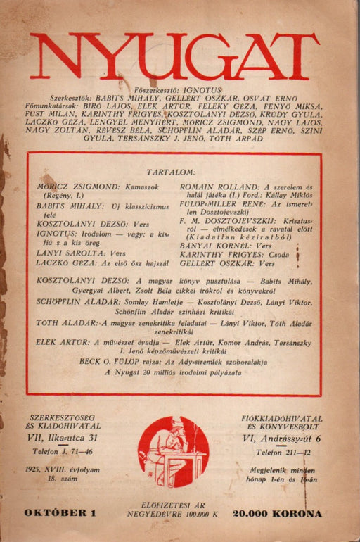 Nyugat XVIII. évfolyam 1925. III. kötet