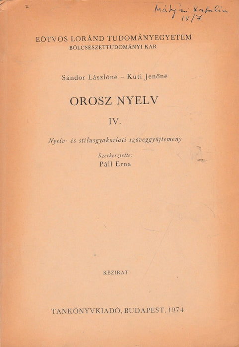 Orosz nyelv IV.