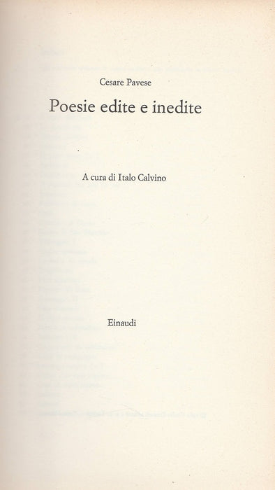 Poesie edite e inedite