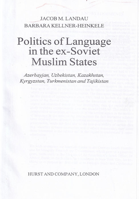 Politics of Language in the Ex-Soviet Muslim States