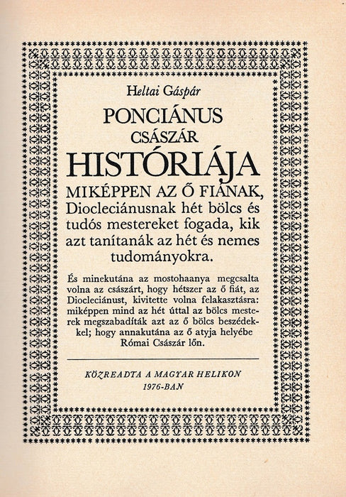 Ponciánus császár históriája