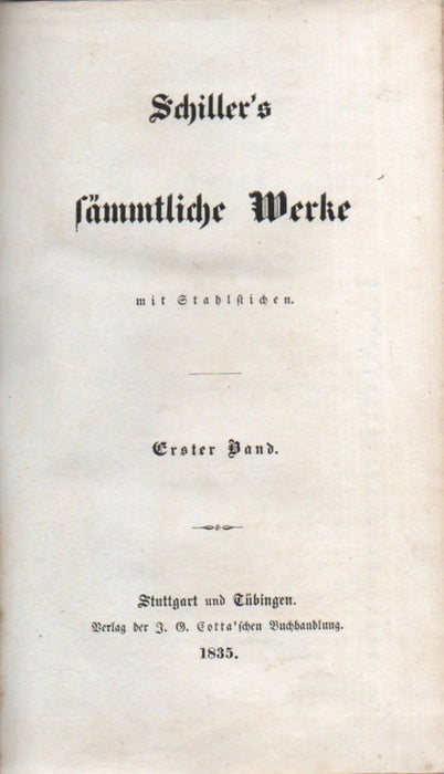 Schiller’s sämmtliche Werke I.