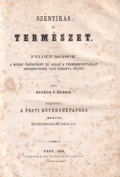 Szentirás és természet