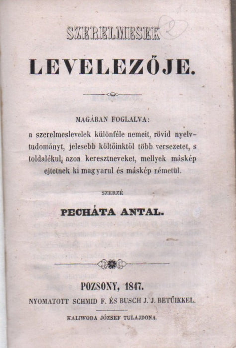 Szerelmesek levelezője