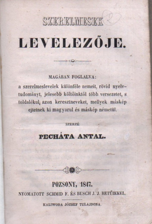 Szerelmesek levelezője