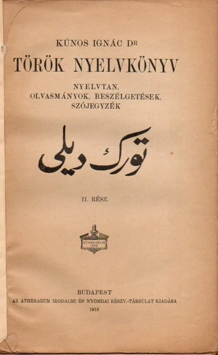 Török nyelvkönyv II.