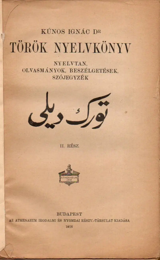 Török nyelvkönyv II.