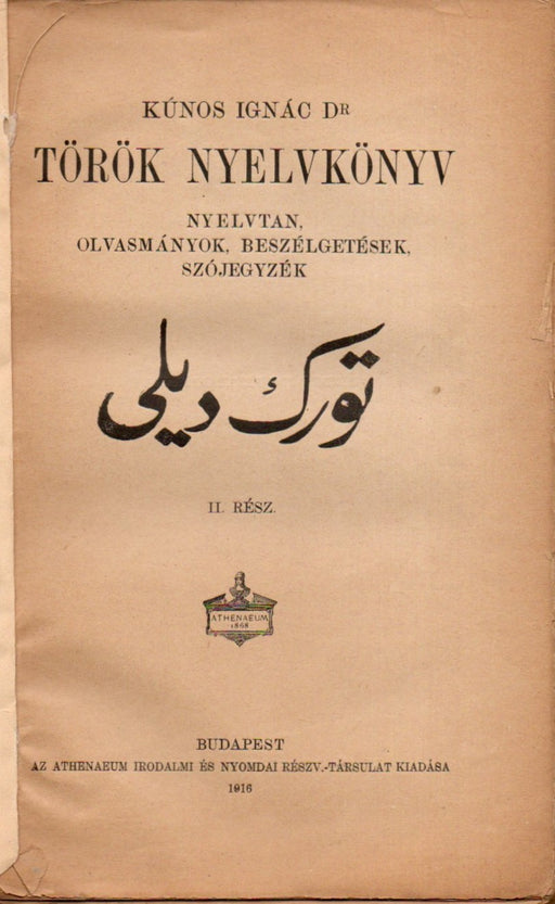 Török nyelvkönyv II.