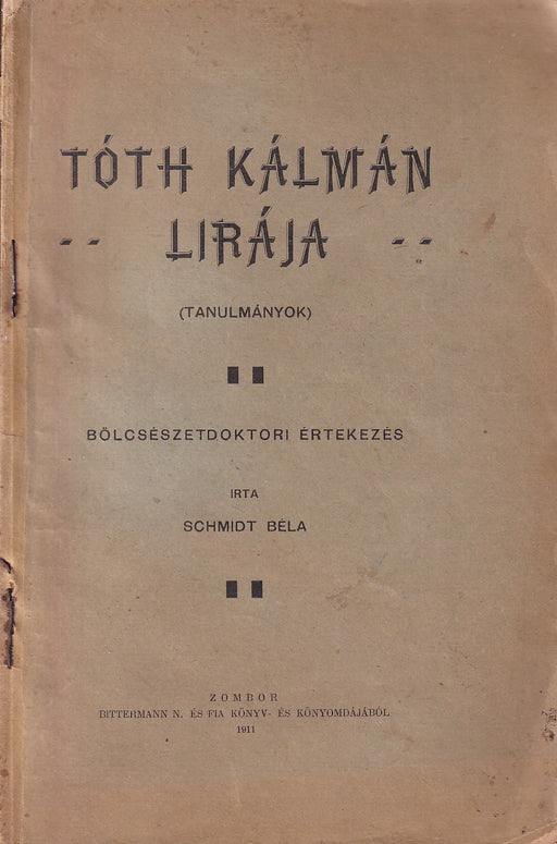 Tóth Kálmán lirája